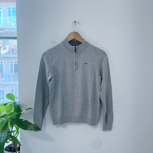 Vineyard Vines Other - Vineyard Vines Boy's Gray Quarter Zip Knit Sweater Size Medium